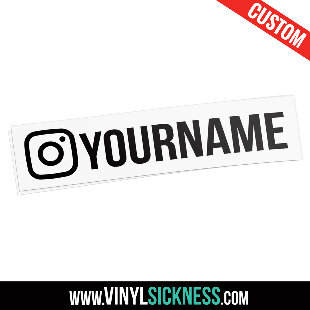 Custom Instagram Car Username Stickers & Decals for Cars