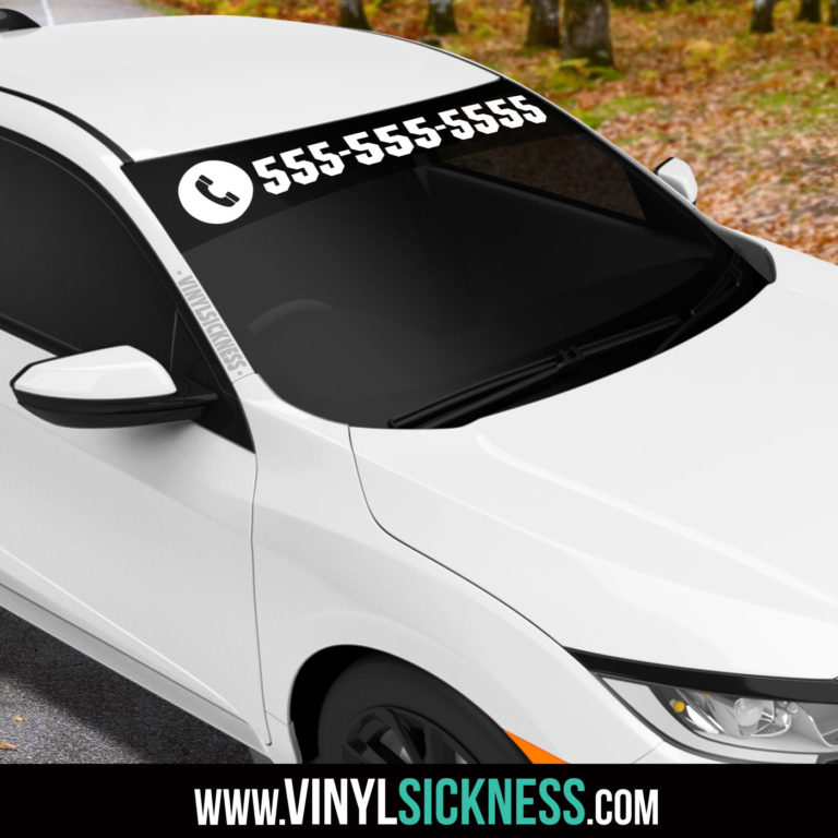 CUSTOM PHONE NUMBER TEXT VINYL DECAL • STICKERS