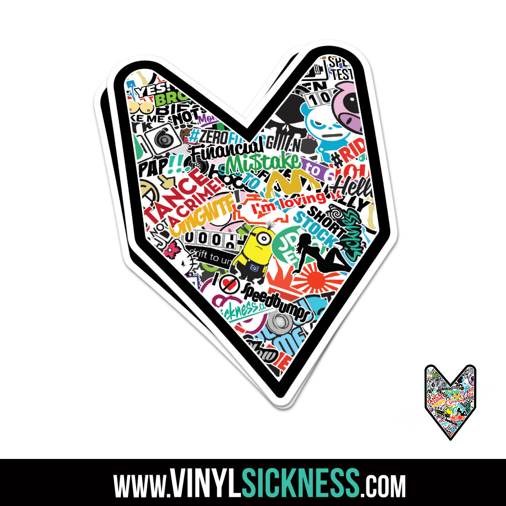 thumbnail interactive-video image 1 of JDM Band-aid Stickerbomb Decal Sheet – Retro Vintage Drift Car Stickers 1 of 3